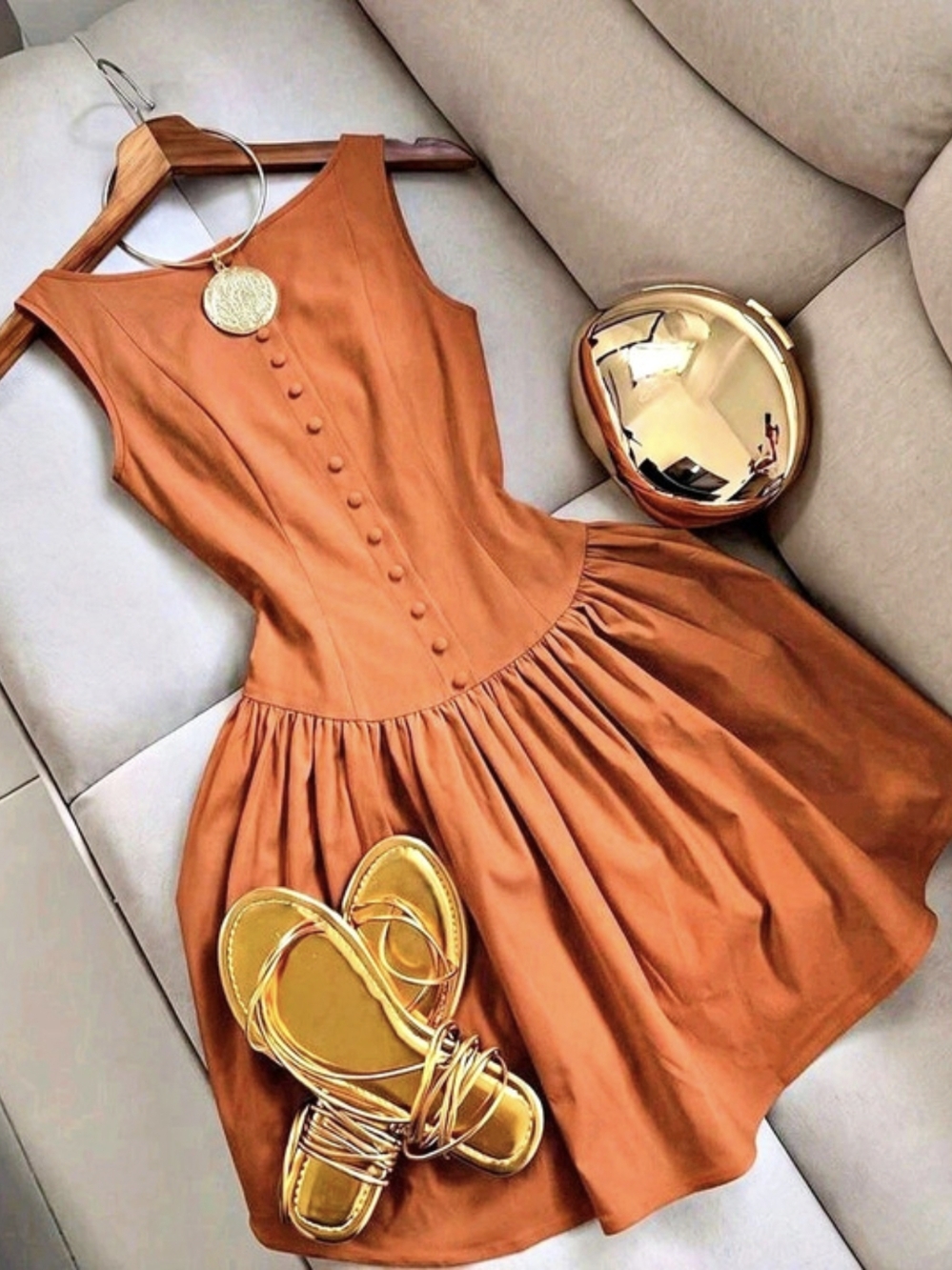 Orange Mini Dress Like New
